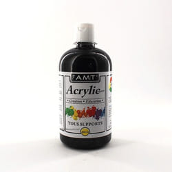 Peinture Acrylique en bouteille noir 500ml - Amt