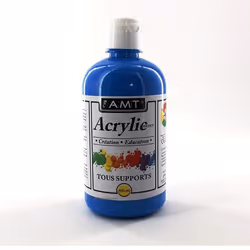Peinture Acrylique en bouteille bleu 500ml - Amt