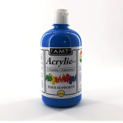 Peinture Acrylique en bouteille bleu 500ml - Amt