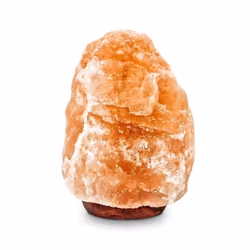 Lampe de Sel dHimalaya Naturelle socle bois réglage intensité