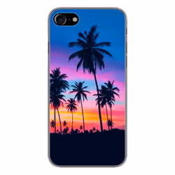 Coque en silicone imprimée compatible Apple iPhone SE 2020 iPhone SE 2022 Palmiers colorés