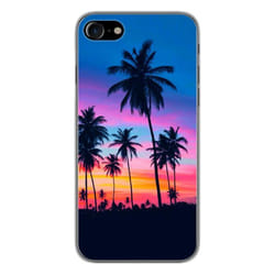 Coque en silicone imprimée compatible Apple iPhone SE 2020 iPhone SE 2022 Palmiers colorés