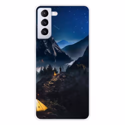 Coque en silicone imprimée compatible Samsung Galaxy S21 Seul en Montagne