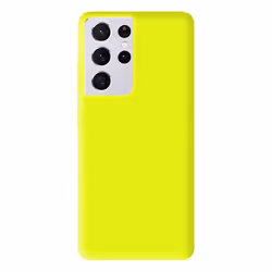 Coque en silicone jaune fluo - Compatible Samsung Galaxy S21 Ultra