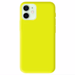Coque en silicone jaune fluo - Compatible Apple iPhone 12 Mini