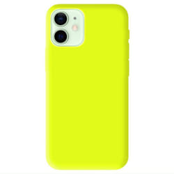 Coque en silicone jaune fluo - Compatible Apple iPhone 12 Mini