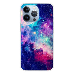 Coque en silicone - Compatible Apple iPhone 13 Pro - design galaxie bleue