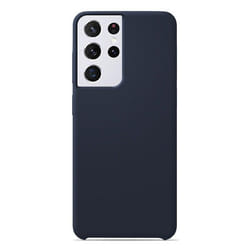 Coque en silicone Soft Touch - Samsung Galaxy S21 Ultra - Bleu - Antichoc - Recharge sans fil - Design élégant