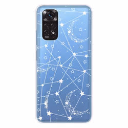 Coque en silicone - Compatible Xiaomi Redmi Note 11 4G - design lignes etoilees