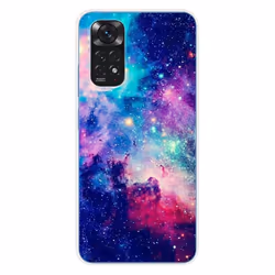 Coque en silicone - Compatible Xiaomi Redmi Note 11 4G - design galaxie bleue