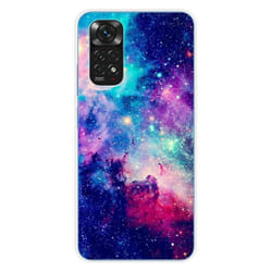 Coque en silicone - Compatible Xiaomi Redmi Note 11 4G - design galaxie bleue