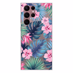 Coque en silicone - Compatible Samsung Galaxy S22 Ultra - design tropical aquarelle