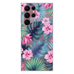 Coque en silicone - Compatible Samsung Galaxy S22 Ultra - design tropical aquarelle