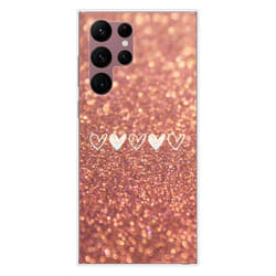 Coque en silicone - Compatible Samsung Galaxy S22 Ultra - design paillettes coeur
