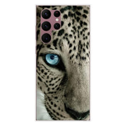 Coque en silicone - Compatible Samsung Galaxy S22 Ultra - design oeil de leopard