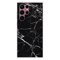 Coque en silicone - Compatible Samsung Galaxy S22 Ultra - design marbre noir