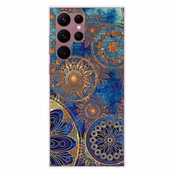 Coque en silicone - Compatible Samsung Galaxy S22 Ultra - design mandalla bleu