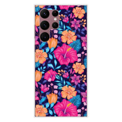 Coque en silicone - Compatible Samsung Galaxy S22 Ultra - design fleurs exotiques