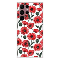 Coque en silicone - Compatible Samsung Galaxy S22 Ultra - design fleurs de pavot