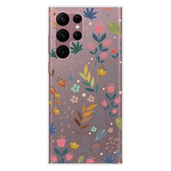 Coque en silicone - Compatible Samsung Galaxy S22 Ultra - design fleurs colorees