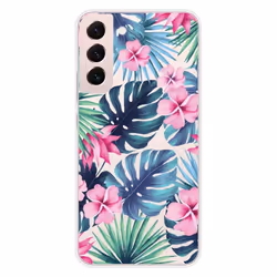 Coque en silicone - Compatible Samsung Galaxy S22 Plus - design tropical aquarelle