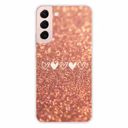 Coque en silicone - Compatible Samsung Galaxy S22 Plus - design paillettes coeur
