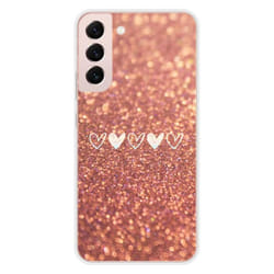 Coque en silicone - Compatible Samsung Galaxy S22 Plus - design paillettes coeur
