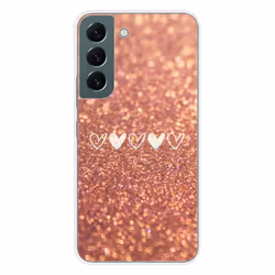 Coque en silicone - Compatible Samsung Galaxy S22 - design paillettes coeur