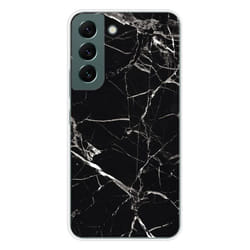 Coque en silicone - Compatible Samsung Galaxy S22 - design marbre noir