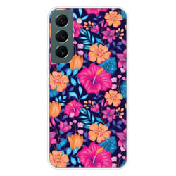 Coque en silicone - Compatible Samsung Galaxy S22 - design fleurs exotiques