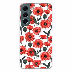 Coque en silicone - Compatible Samsung Galaxy S22 - design fleurs de pavot