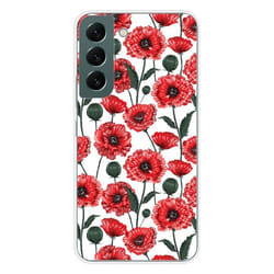 Coque en silicone - Compatible Samsung Galaxy S22 - design fleurs de pavot