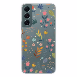 Coque en silicone - Compatible Samsung Galaxy S22 - design fleurs colorees