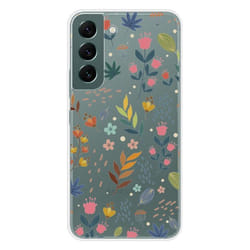Coque en silicone - Compatible Samsung Galaxy S22 - design fleurs colorees