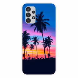 Coque en silicone - Compatible Samsung Galaxy A13 4G - design palmiers colores
