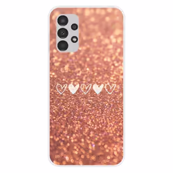 Coque en silicone - Compatible Samsung Galaxy A13 4G - design paillettes coeur