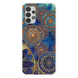 Coque en silicone - Compatible Samsung Galaxy A13 4G - design mandalla bleu