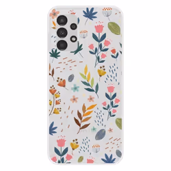 Coque en silicone - Compatible Samsung Galaxy A13 4G - design fleurs colorees