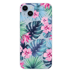 Coque en silicone - Compatible Apple iPhone 14 Plus - design tropical aquarelle