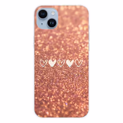 Coque en silicone - Compatible Apple iPhone 14 Plus - design paillettes coeur