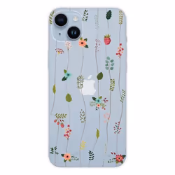 Coque en silicone - Compatible Apple iPhone 14 Plus - design montee de fleurs