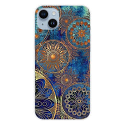 Coque en silicone - Compatible Apple iPhone 14 Plus - design mandalla bleu