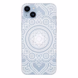 Coque en silicone - Compatible Apple iPhone 14 Plus - design mandala blanc