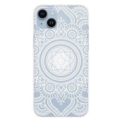 Coque en silicone - Compatible Apple iPhone 14 Plus - design mandala blanc