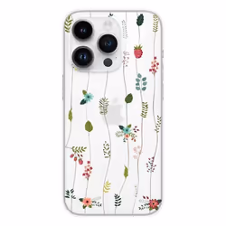 Coque en silicone - Compatible Apple iPhone 14 Pro - design montee de fleurs