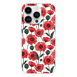 Coque en silicone - Compatible Apple iPhone 14 Pro - design fleurs de pavot