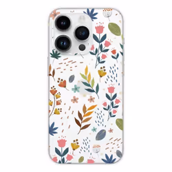Coque en silicone - Compatible Apple iPhone 14 Pro - design fleurs colorees