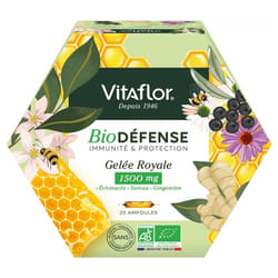 Vitaflor BioDéfense Gelée Royale Bio 1500 mg 20 Ampoules