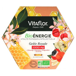 Vitaflor Gelée Royale Bio 1000 mg Énergie+ 20 Ampoules