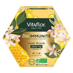 Vitaflor BioImmunité Gelée Royale Bio 2500 mg 20 Ampoules